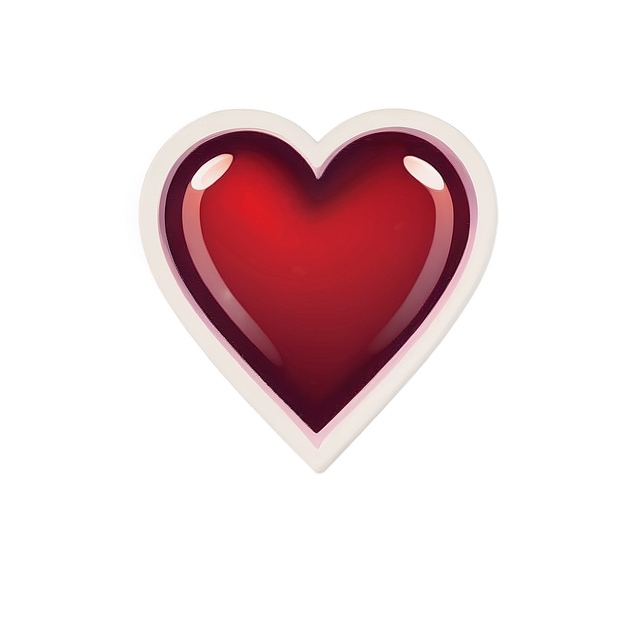Minimalist Red Heart Emoji Png 06262024 PNG