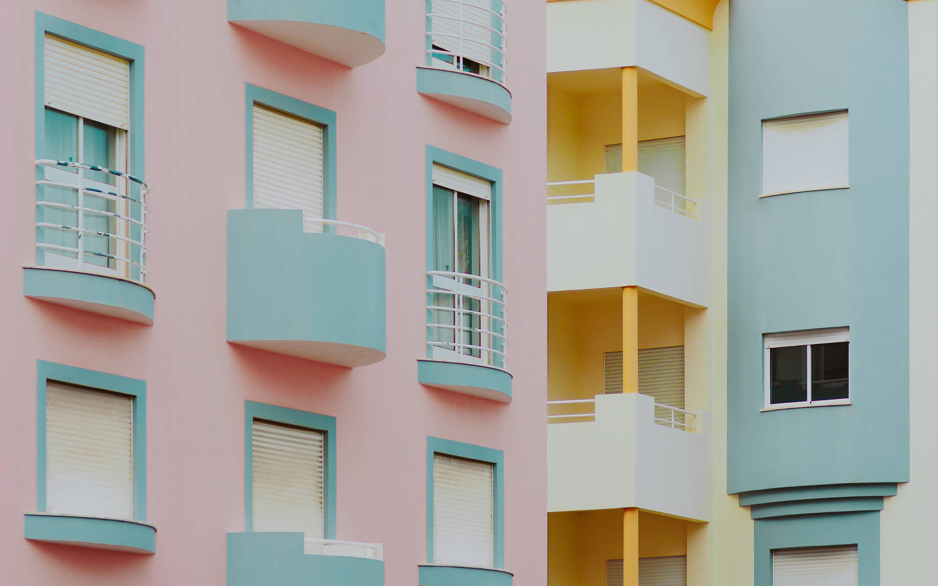 Minimalist Residential Buildings In Pastel Colors