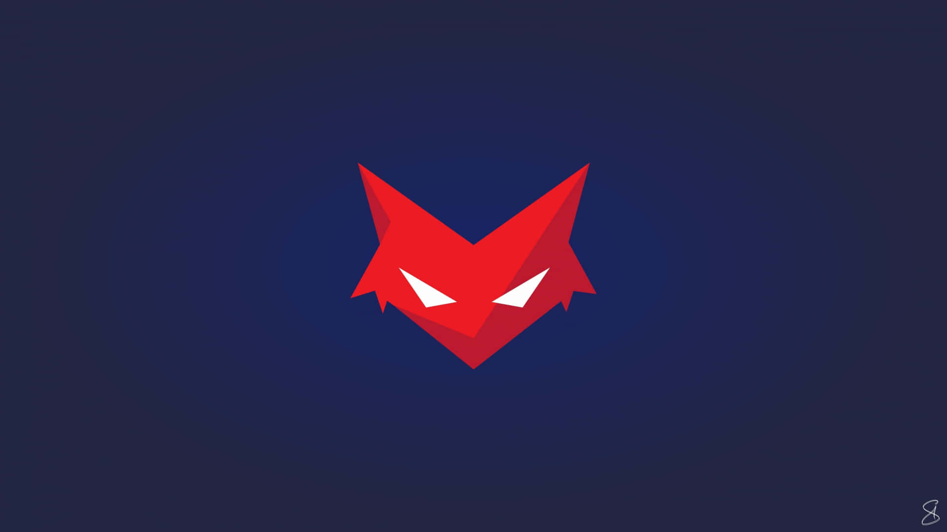 A Red Fox Head On A Dark Background Wallpaper