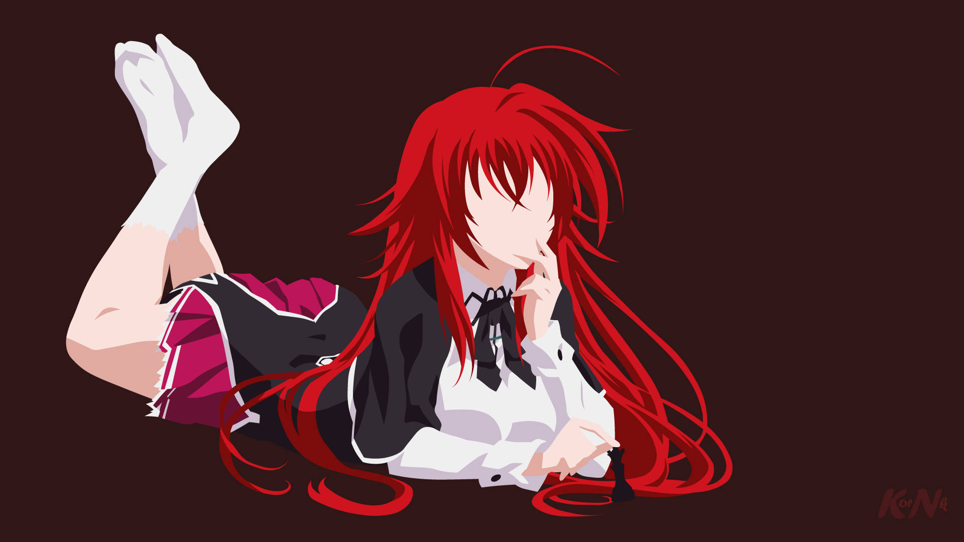 A minimalistic take on Rias from the popular anime series Highschool DxD Wallpaper