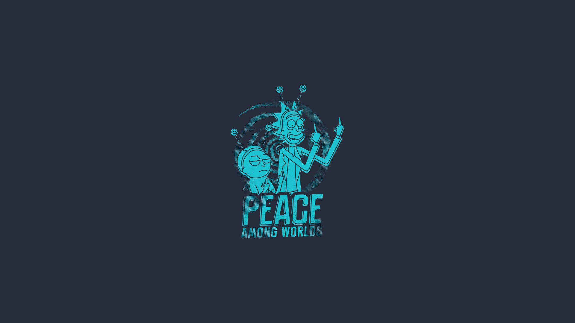 Download Minimalist Rick And Morty Peace Among Worlds Wallpaper | Wallpapers .com