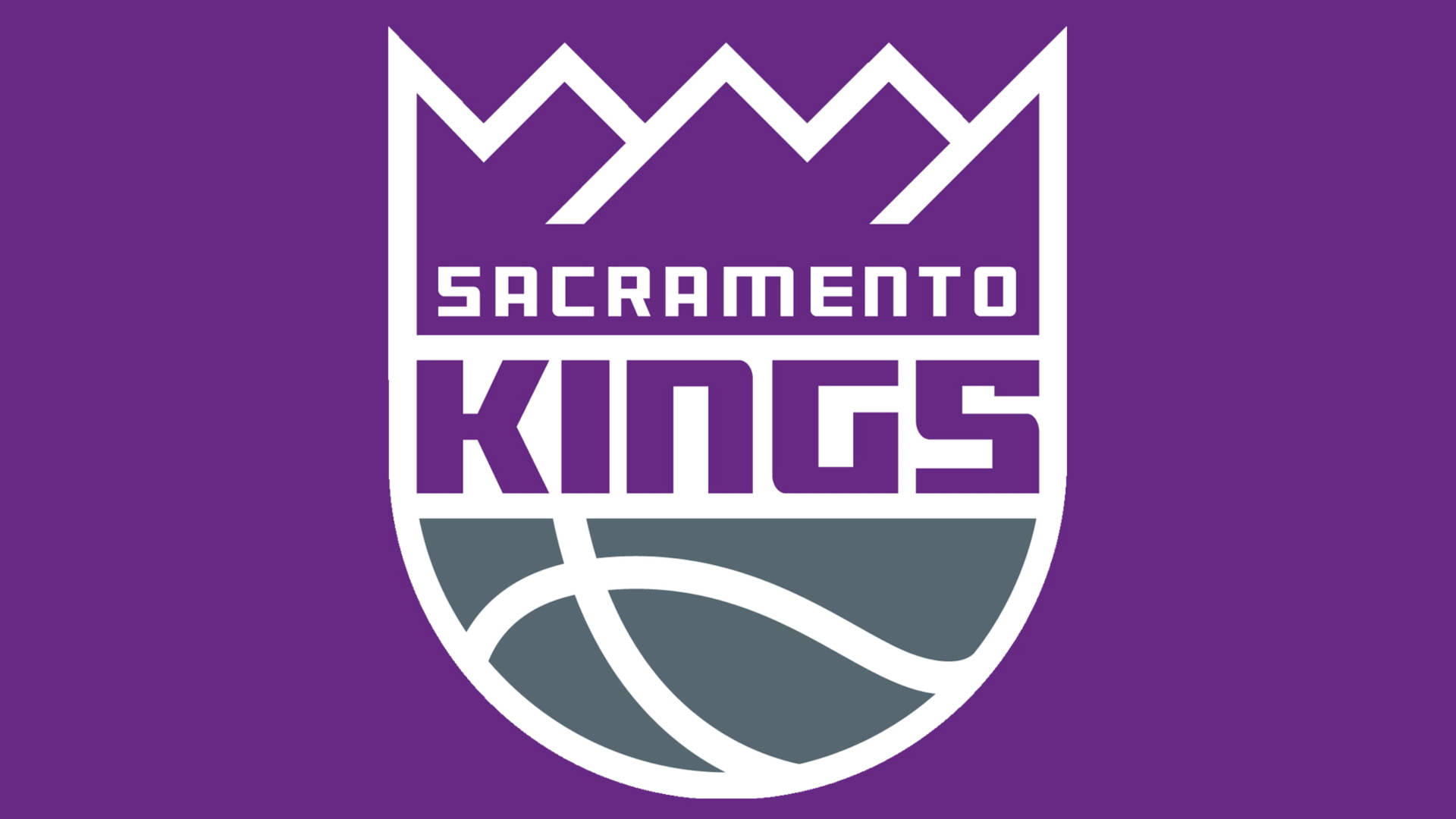 Minimalist Sacramento Kings Logo On Violet Wallpaper