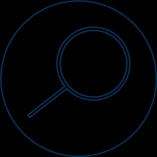 Minimalist Search Icon Whiteon Black PNG