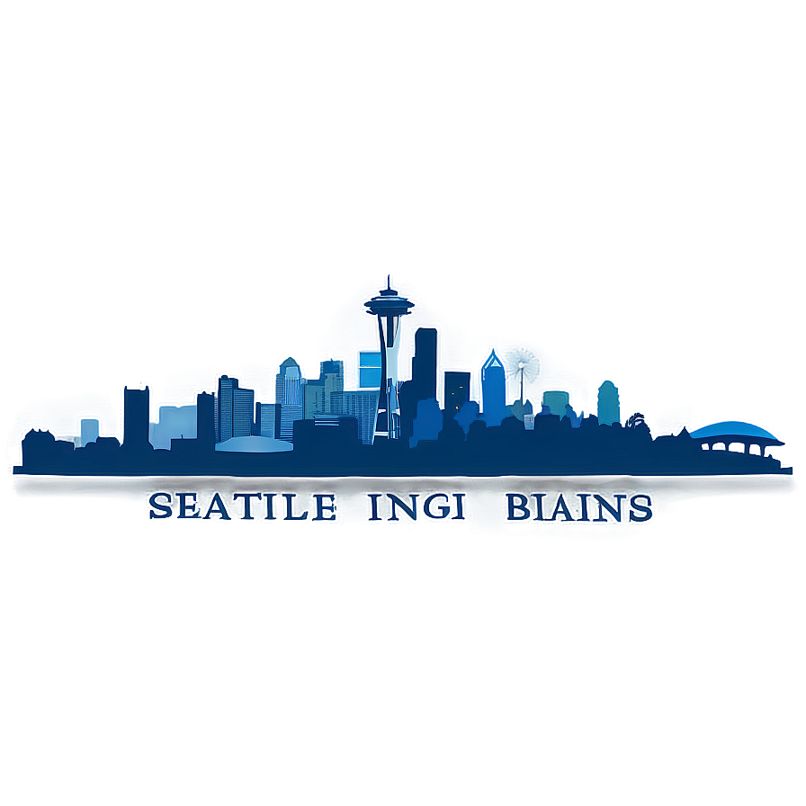 Minimalist Seattle Skyline Design Png Pef PNG
