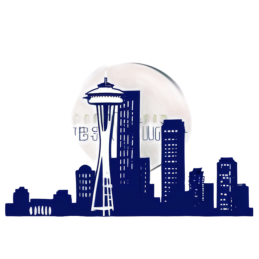 Minimalist Seattle Skyline Design Png Tuq PNG