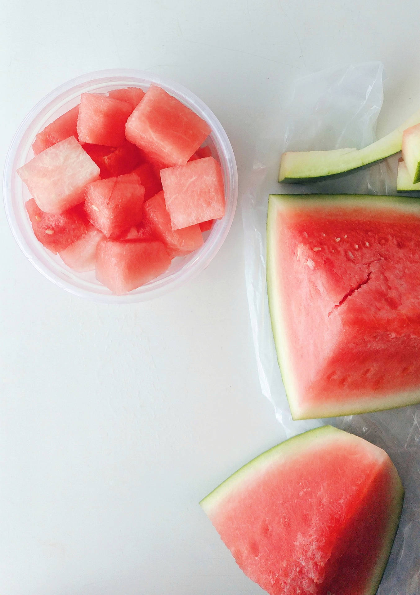 Minimalist Seedless Watermelon Wallpaper