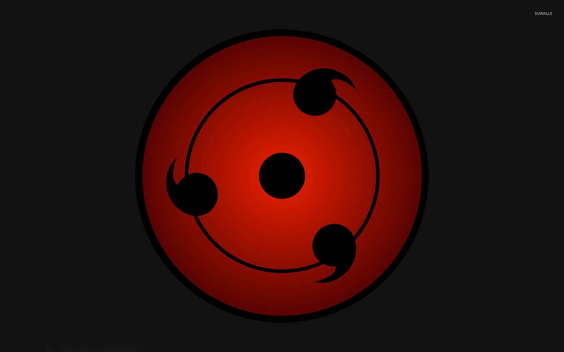A Red Circle With Black Circles On It Wallpaper