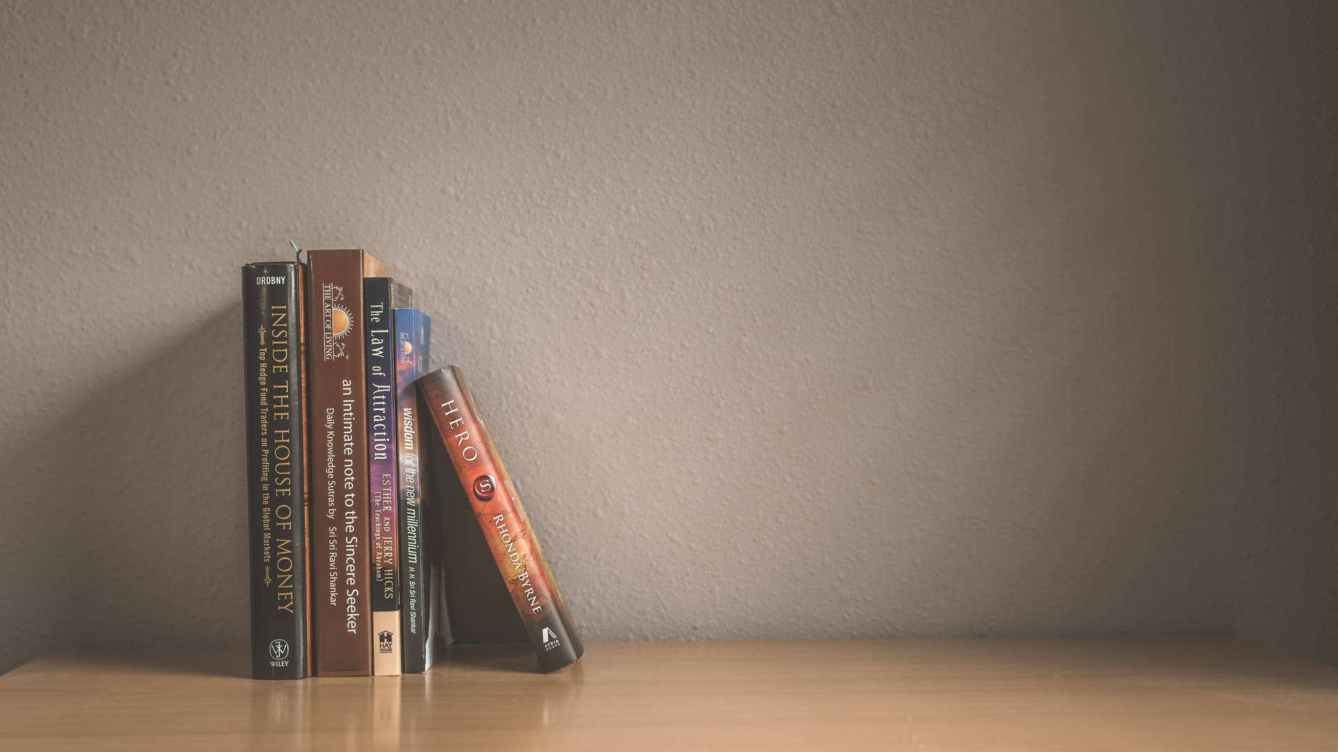 Minimalist Shelf Aesthetic Book Desktop Wallpaper
