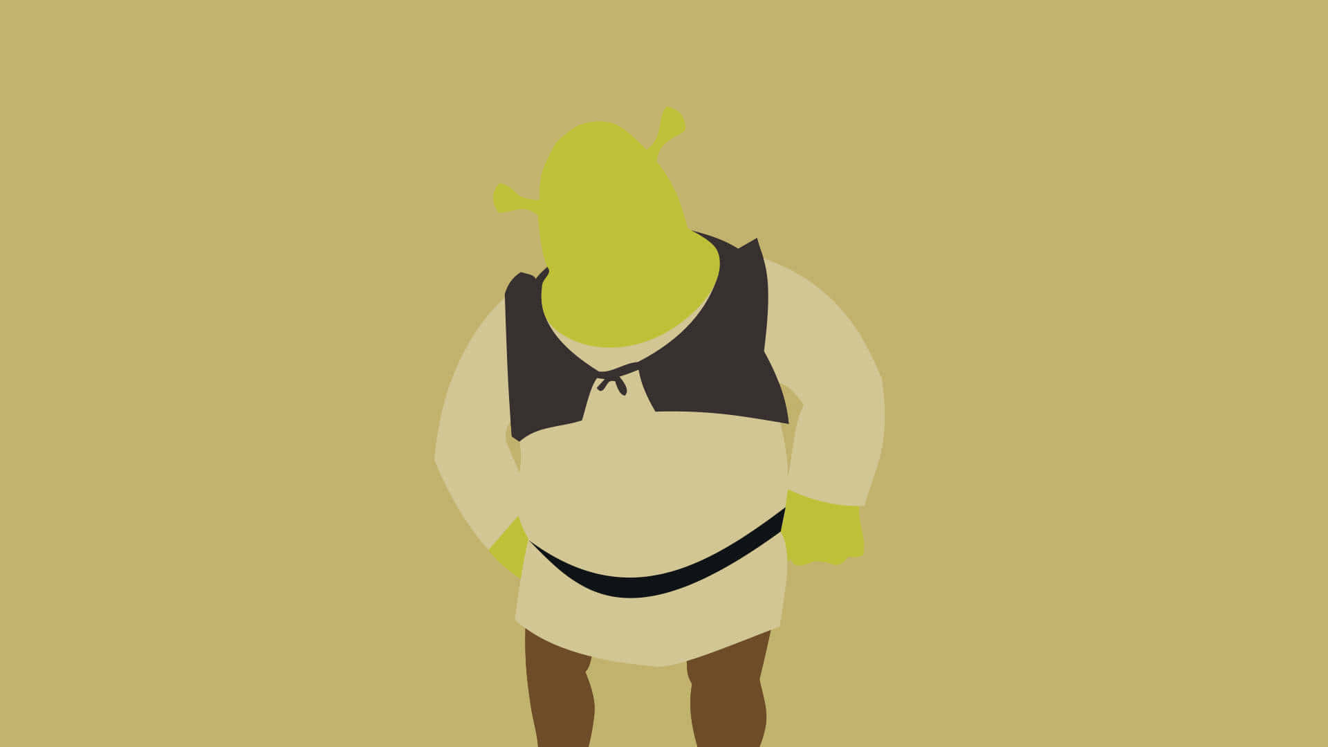 Minimalistische Shrek Illustratie Achtergrond