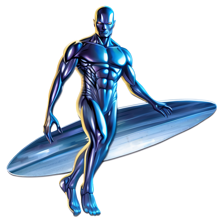 Minimalist Silver Surfer Design Png Crk3 PNG