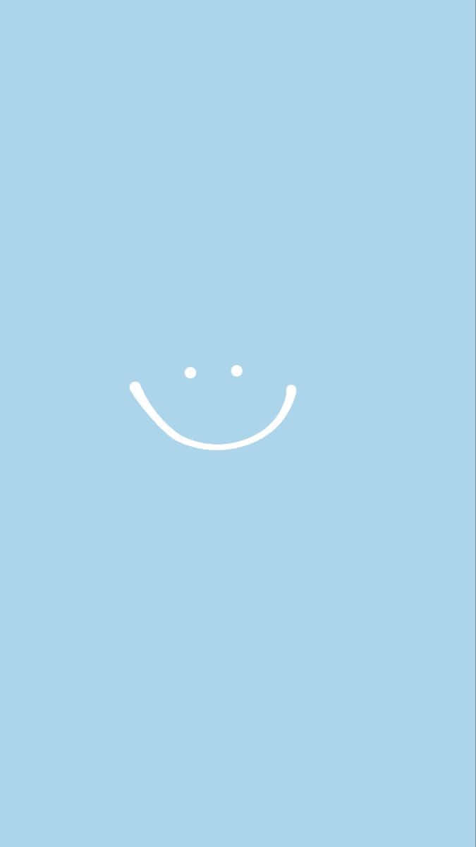 Minimalist Smile Design Blue Background Wallpaper