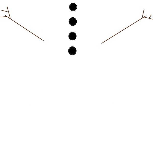 Minimalist Snowman Illustration PNG