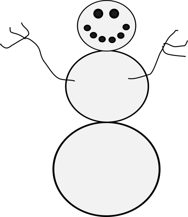Minimalist Snowman Line Art PNG
