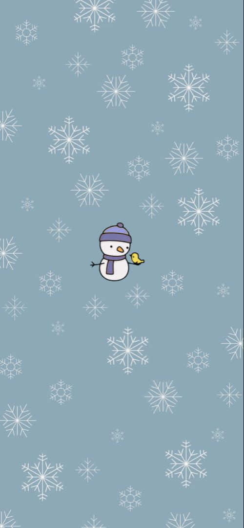 Minimalist Snowman Winter Aesthetic.jpg Wallpaper