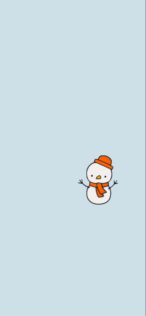 Minimalist Snowman Winter Aesthetic.jpg Wallpaper