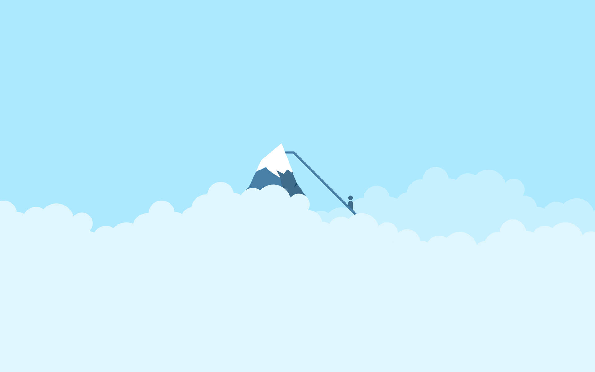 Minimalist Snowy Mountain Peak