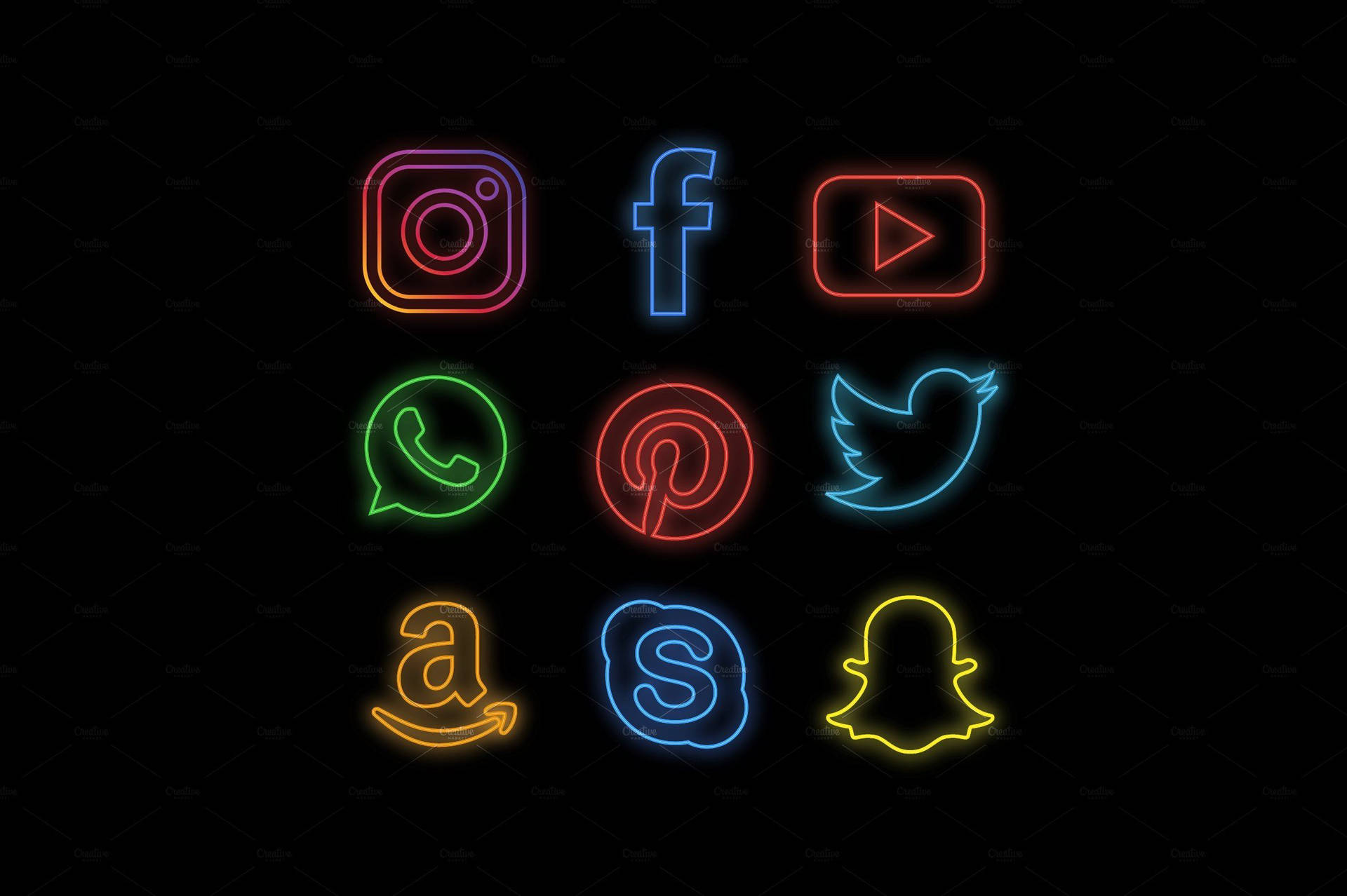 Minimalistisk sociale medier logo sort & hvid wallpaper Wallpaper