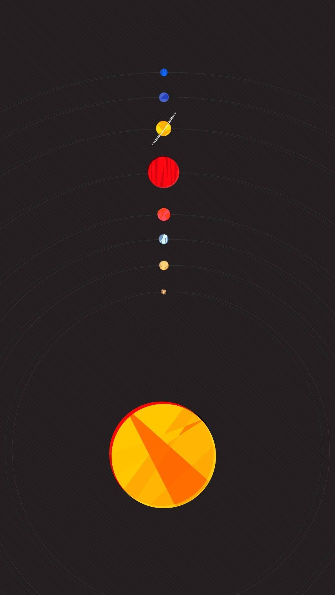 Minimalist Solar System Illustration Iphone Wallpaper