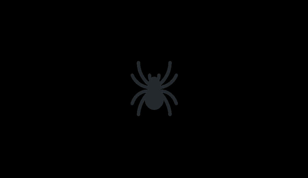 Minimalist Spider Iconon Black Background PNG