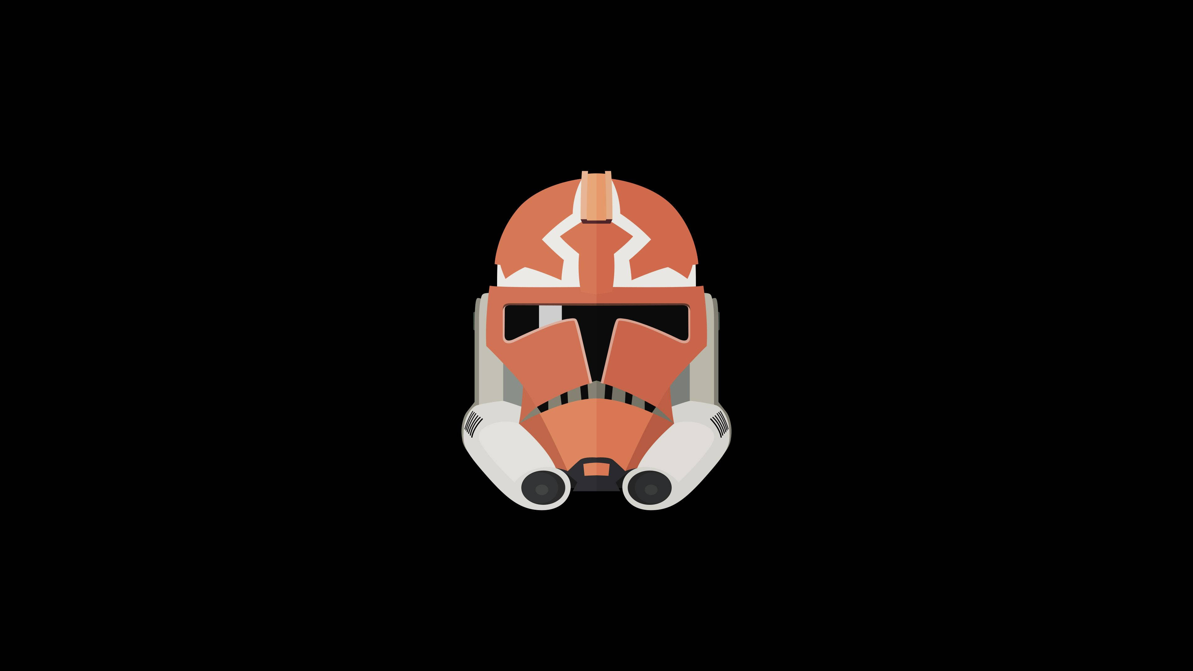 Minimalist Star Wars Orange Mask Wallpaper