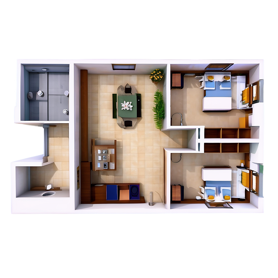 Download Minimalist Studio Apartment Layout Png 06252024 | Wallpapers.com