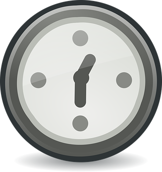 Minimalist Style Clock Illustration PNG