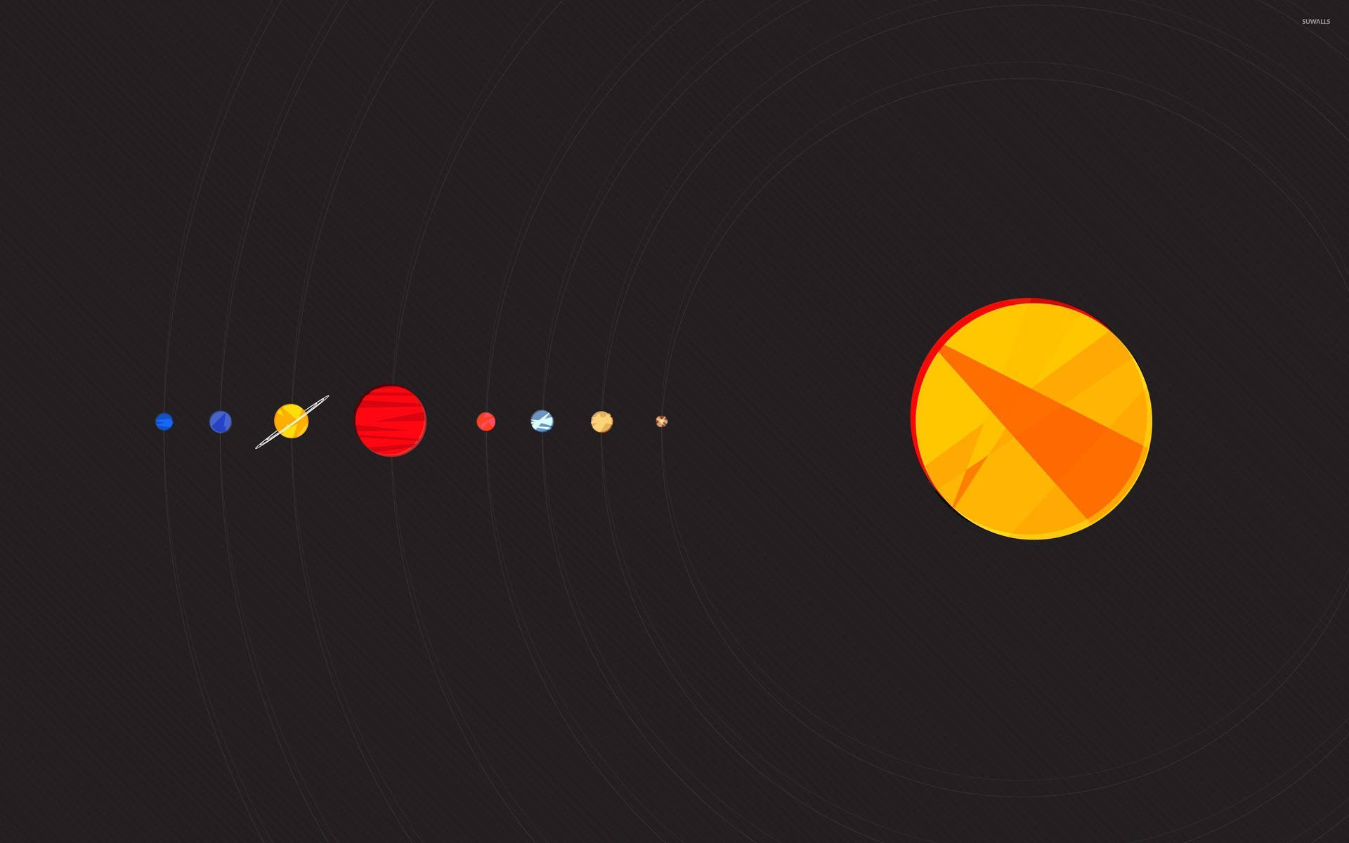 Minimalist Style Solar System Wallpaper