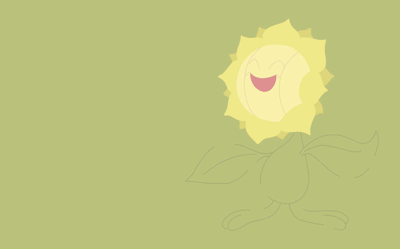 Sunfloraminimalista Con Fondo Verde Fondo de pantalla
