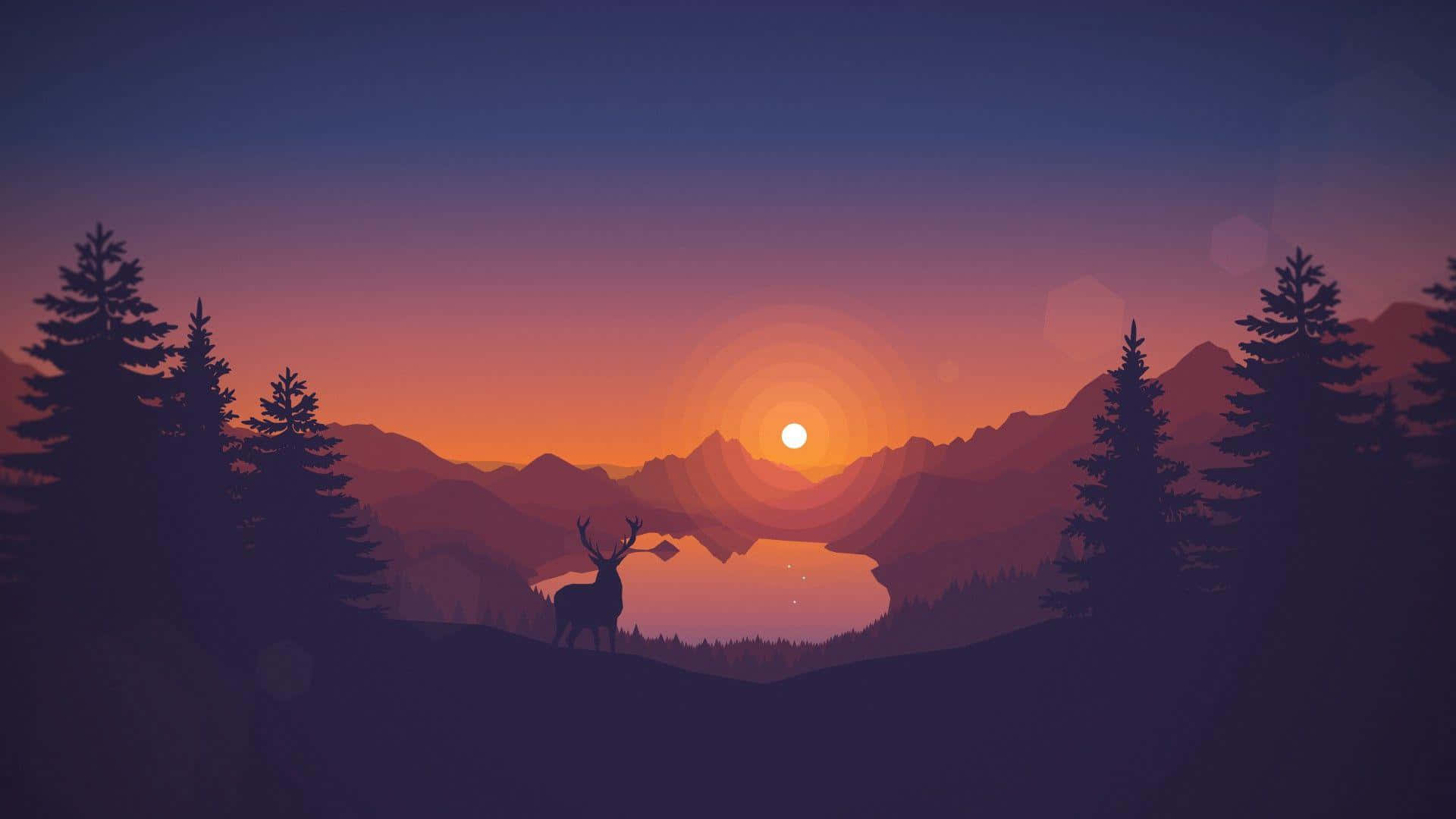 Tranquil Minimalist Sunset Wallpaper