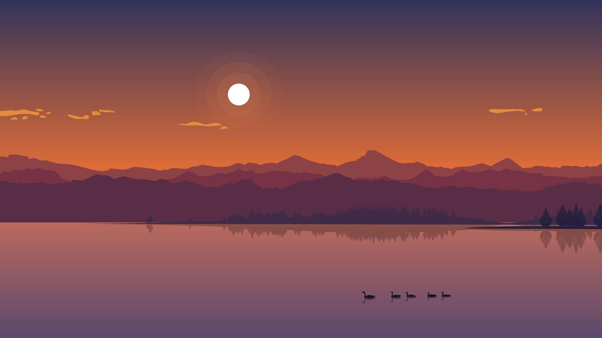 Minimalist Sunset: Serenity in Simplicity Wallpaper