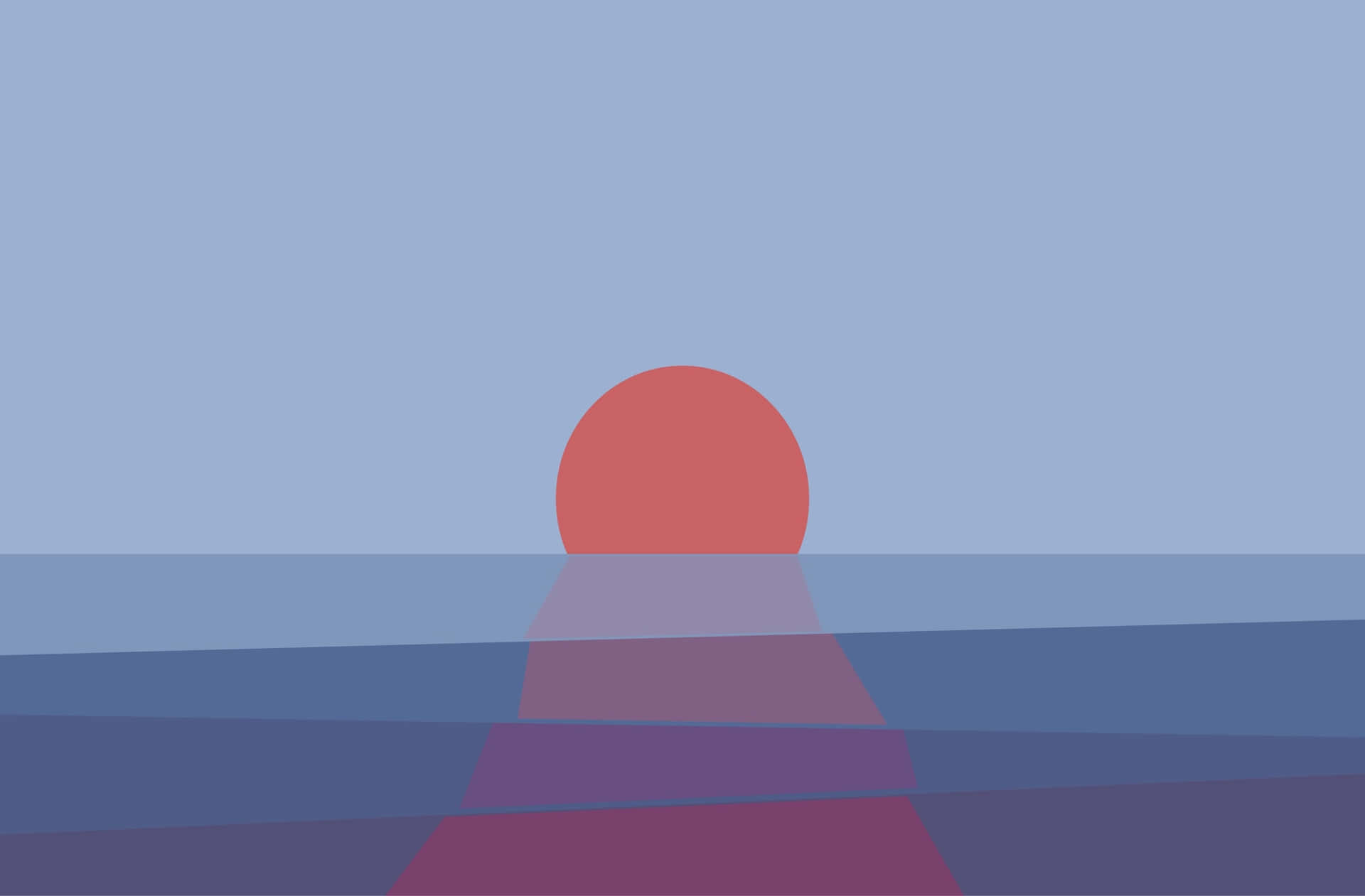 Minimalist Sunset Over Ocean Wallpaper