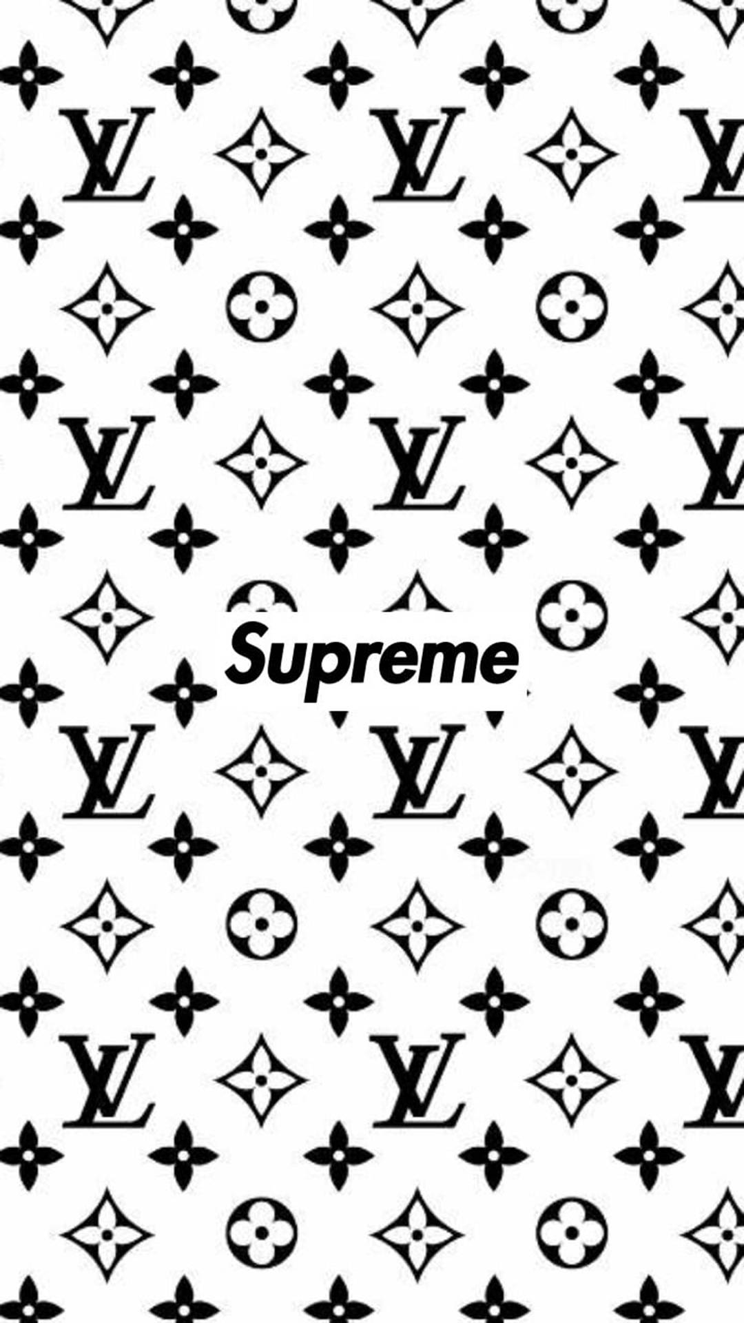Minimalist Supreme And Louis Vuitton Phone Background