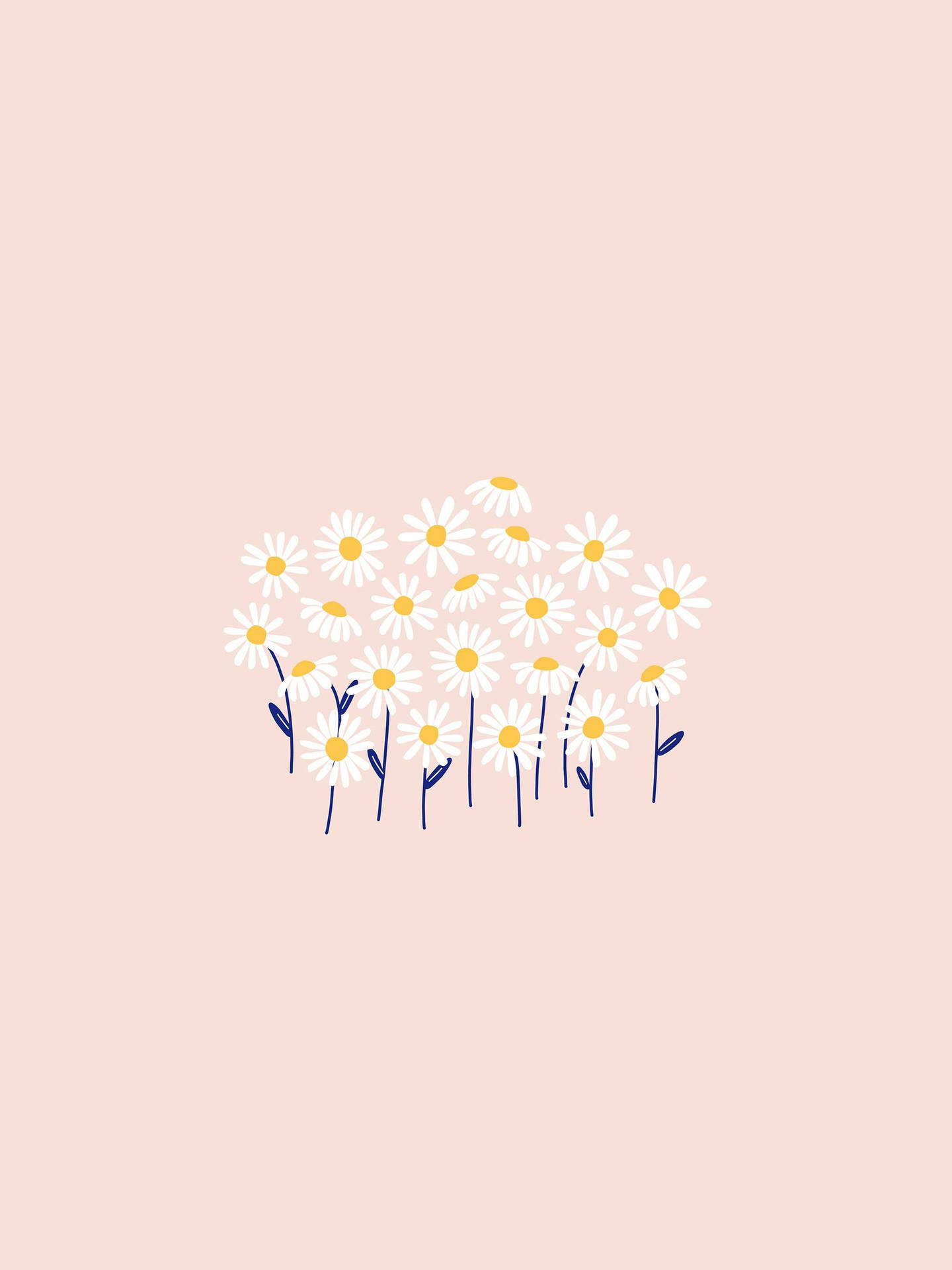 Modern Minimalist Tablet with Daisies Background Wallpaper