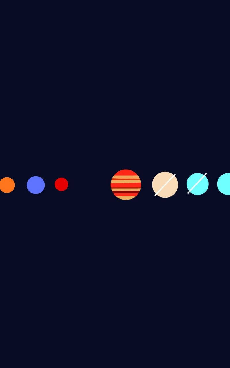 Minimalistischestablet Sonnensystem Wallpaper