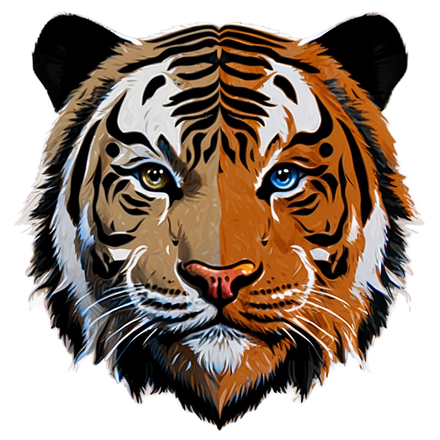 Minimalist Tiger Face Art Png 32 PNG