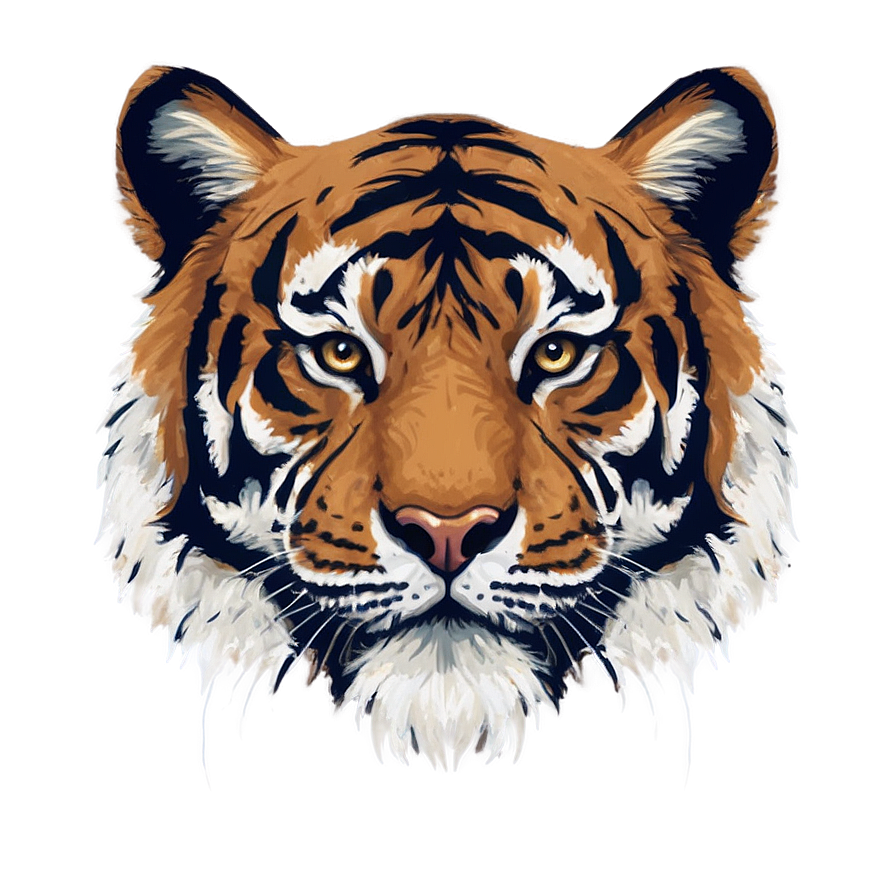 Minimalist Tiger Face Art Png Nnq PNG