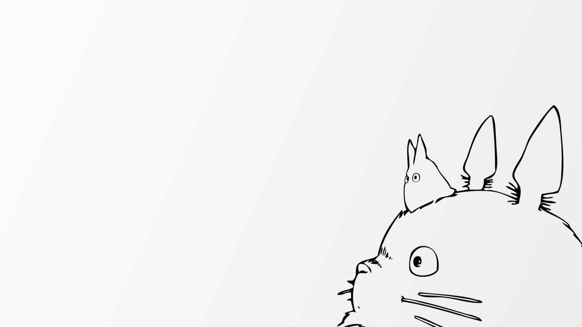 A minimalist sketch of Totoro, the beloved mascot of Studio Ghibli Wallpaper