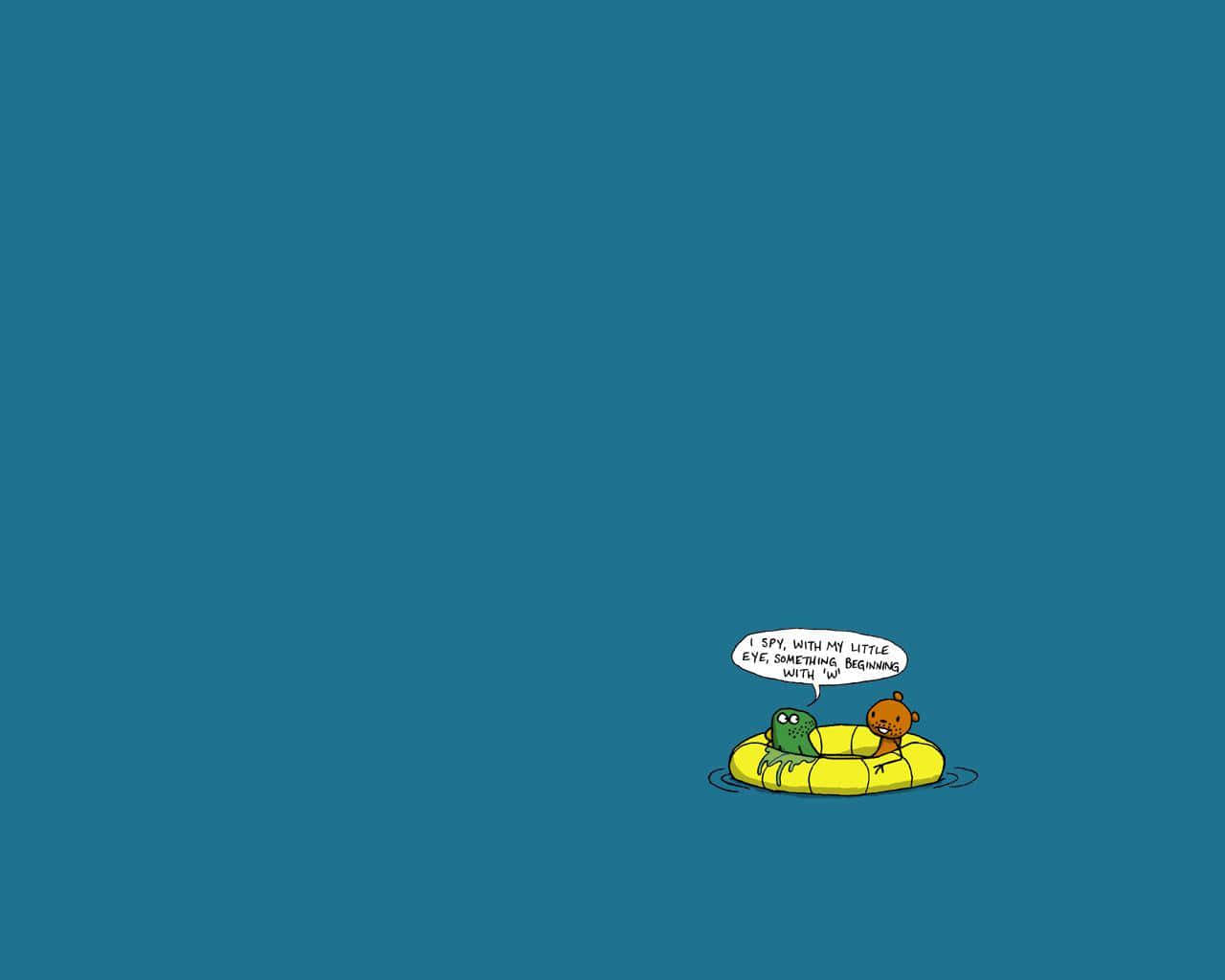 Minimalist_ Turtle_ Playing_ I Spy Wallpaper