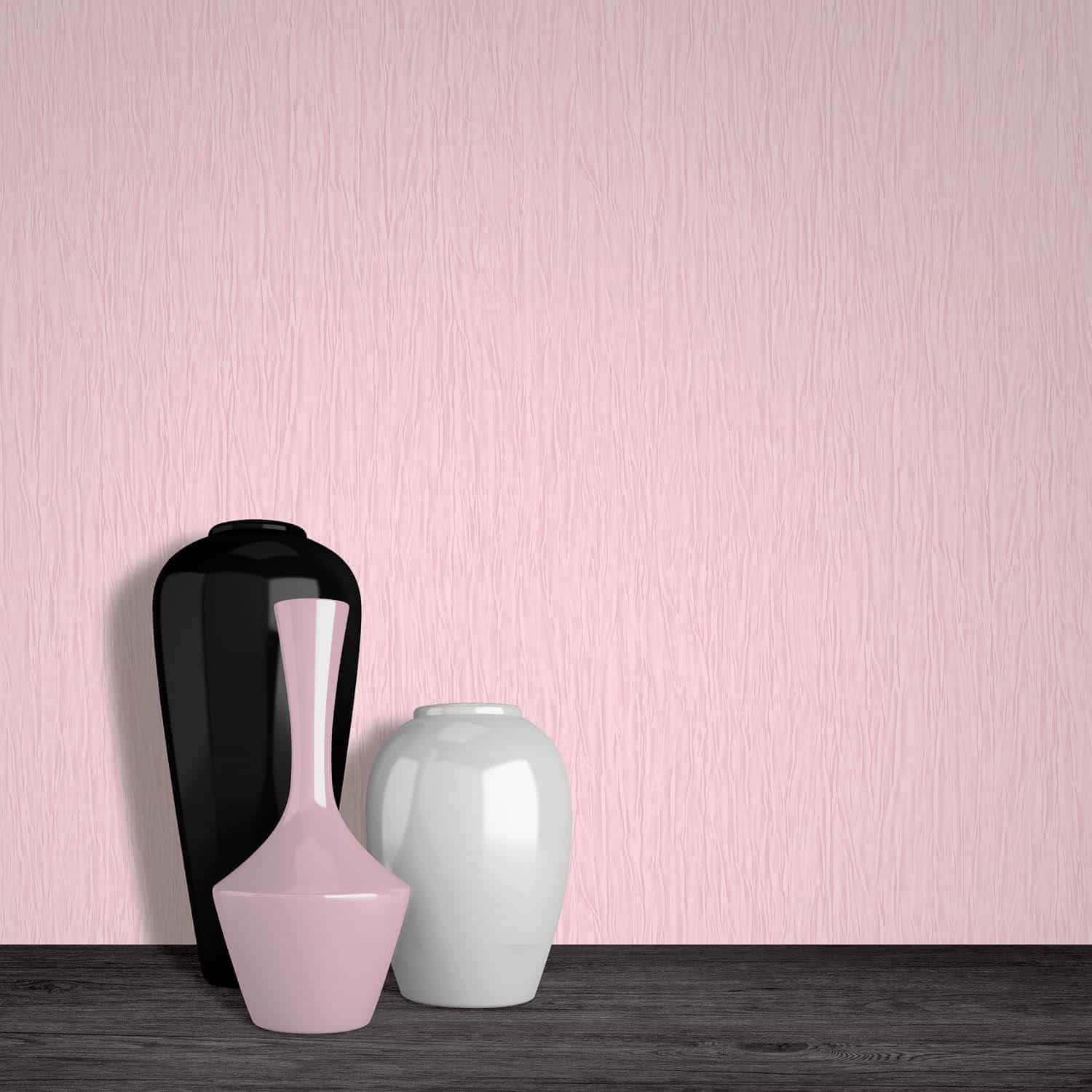 Minimalist Vases Against Blush Wall Wallpaper