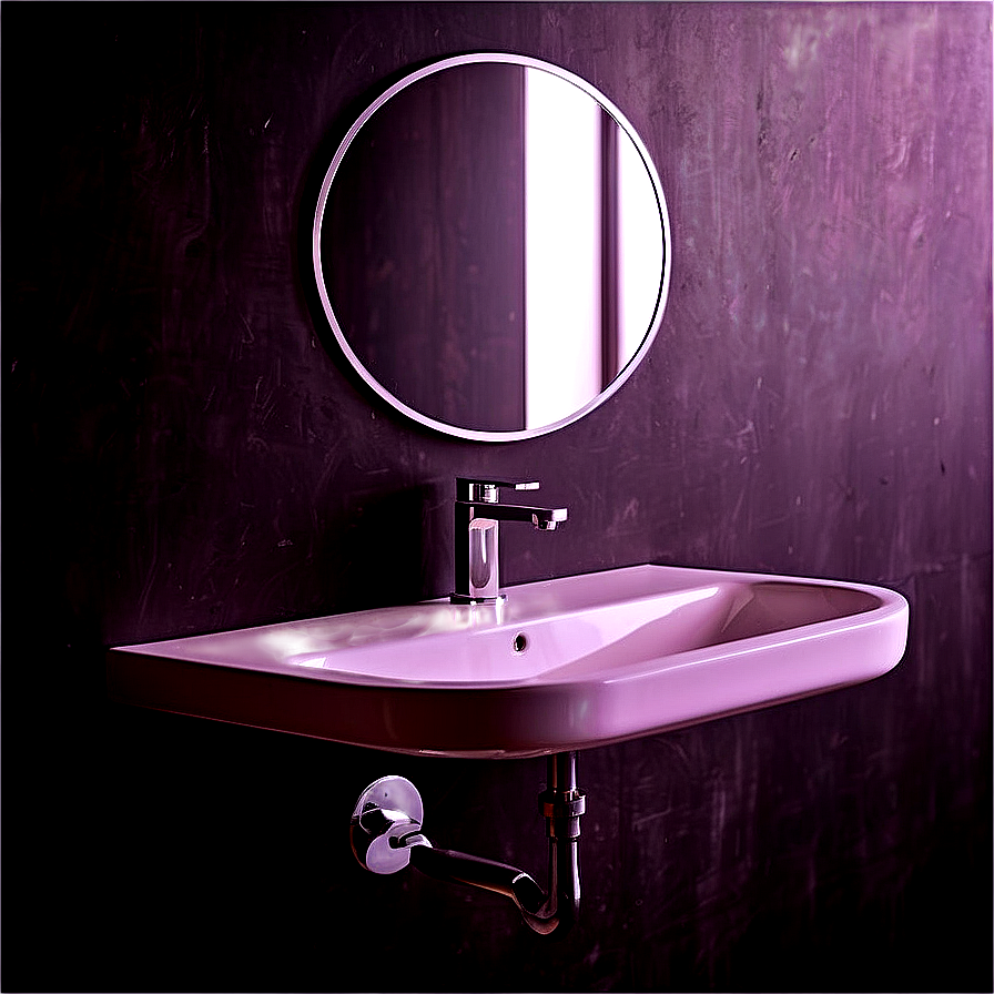 Minimalist Wall-mounted Sink Png Xxu52 PNG