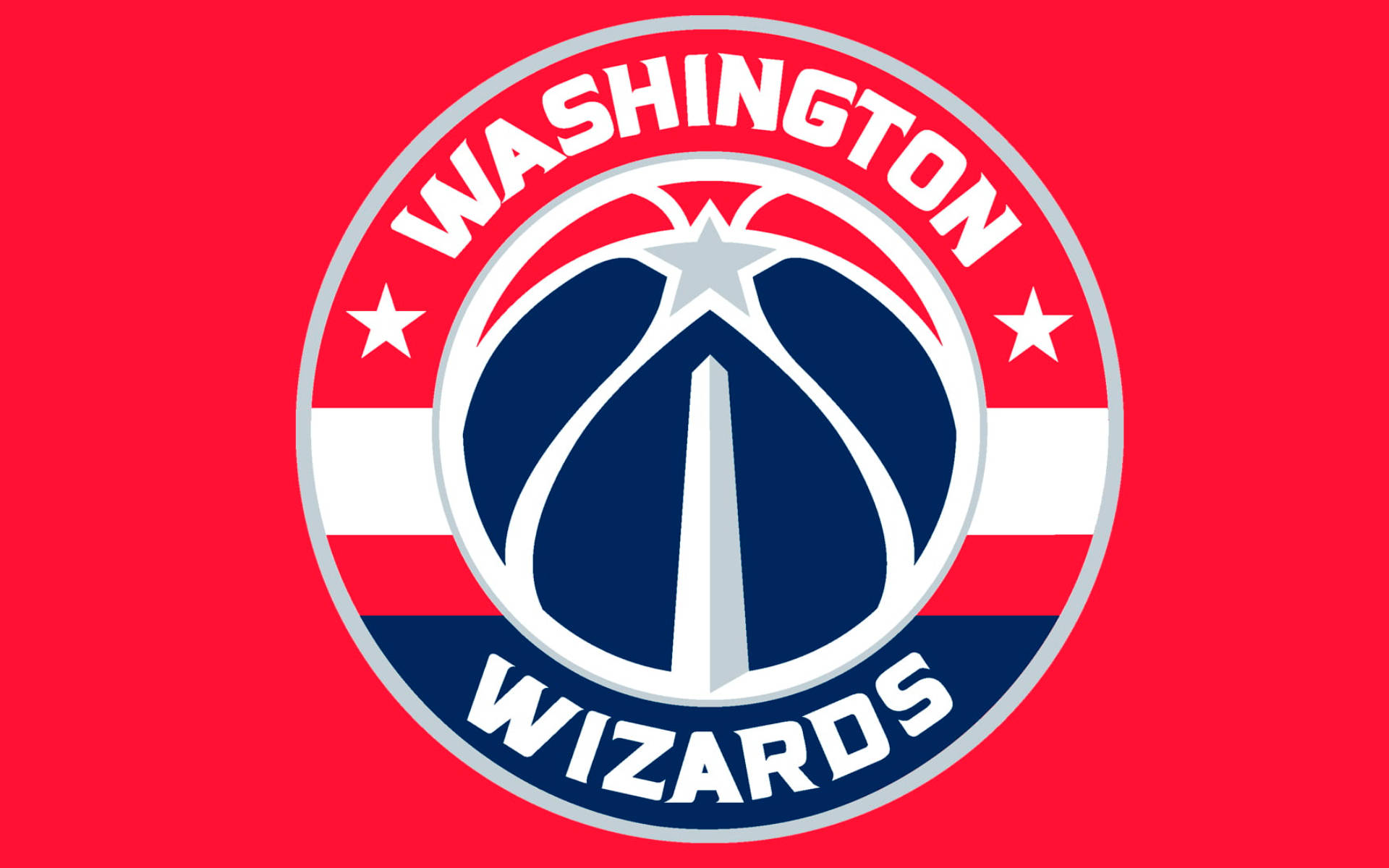 Minimalist Washington Wizards Emblem I Rød Wallpaper
