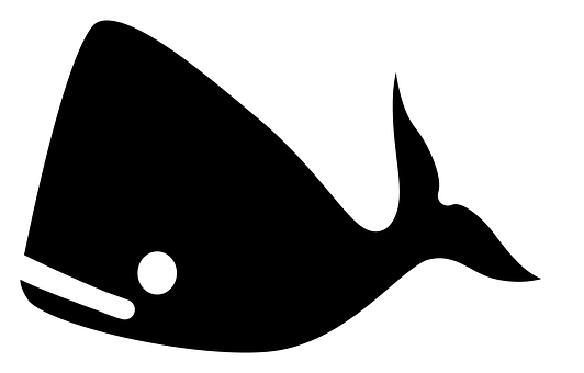 Minimalist Whale Icon Blackand White PNG