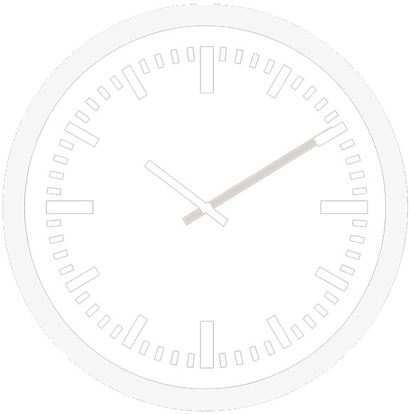 Minimalist White Clock Face PNG