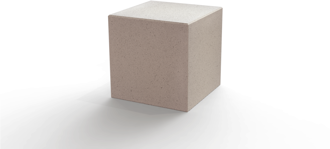 Minimalist White Cubeon Grey Background PNG