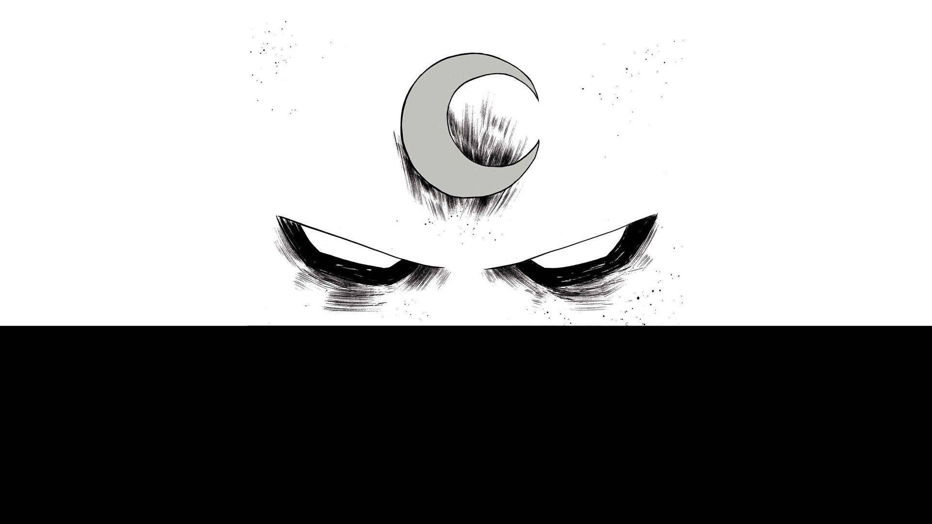 Minimalist White Moon Knight Wallpaper