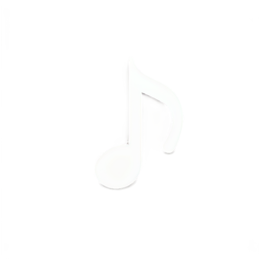 Minimalist White Music Note Png 06212024 PNG