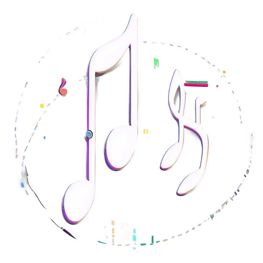 Minimalist White Music Notes Png 06262024 PNG