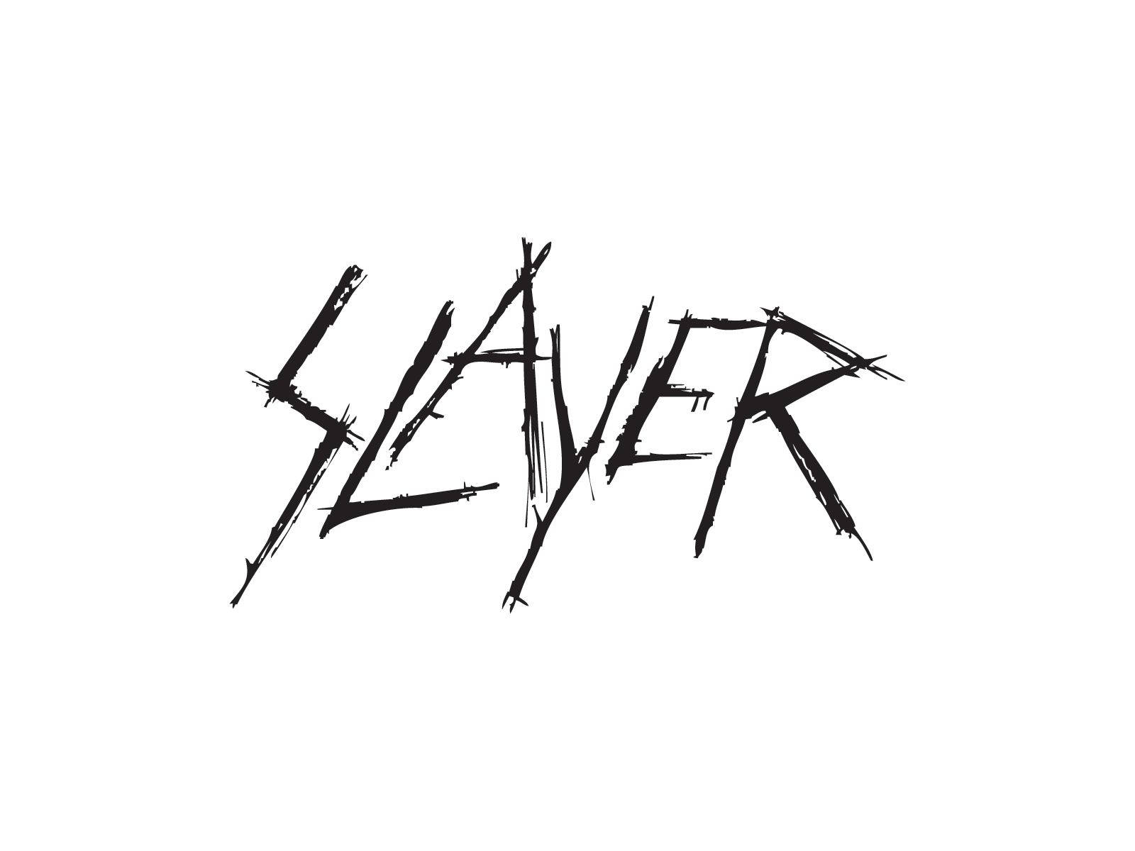 Minimalist White Slayer Logo Background