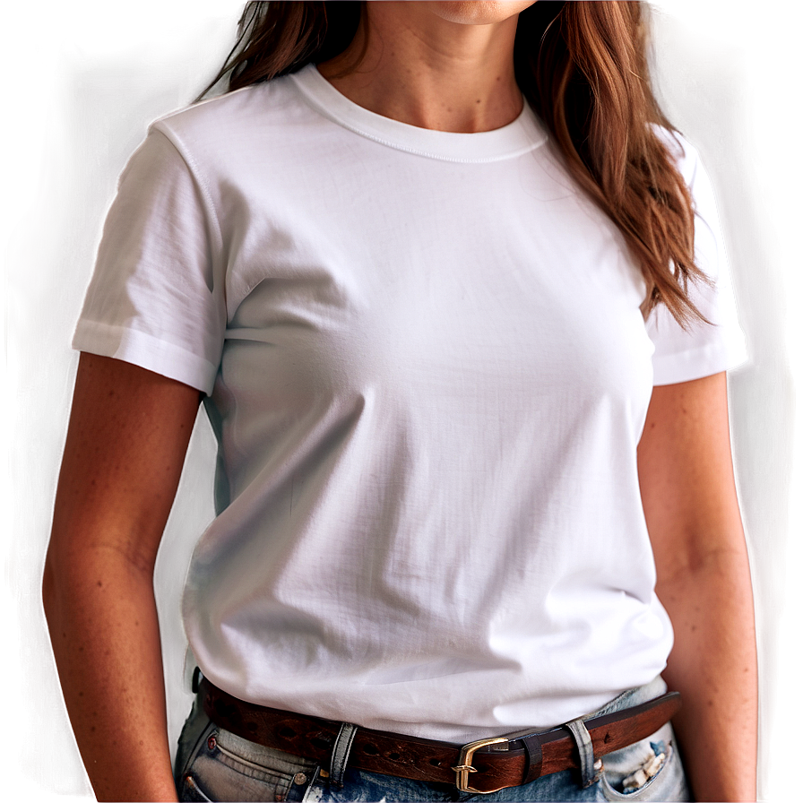 Minimalist White T-shirt Mockup Png Hsh14 PNG