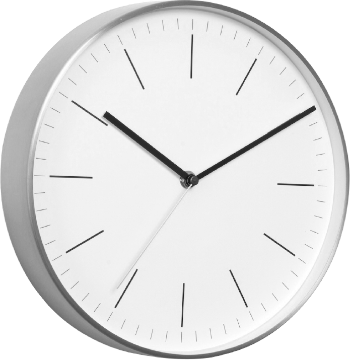 Minimalist White Wall Clock PNG